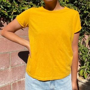 h&m golden yellow tee